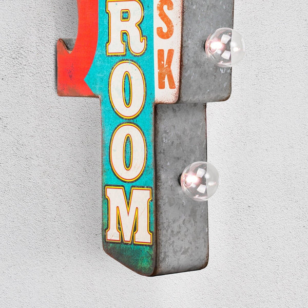 Game Room Play At Your Own Risk Double Sided 25" Marquee LED Sign Vintage Design