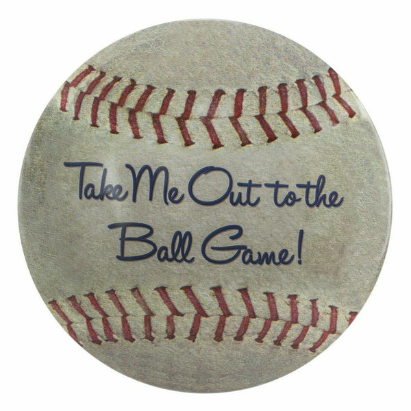  Take Me Out To The Ball Game Baseball 15" Dome Metal Sign, Bar Man Cave Garage 