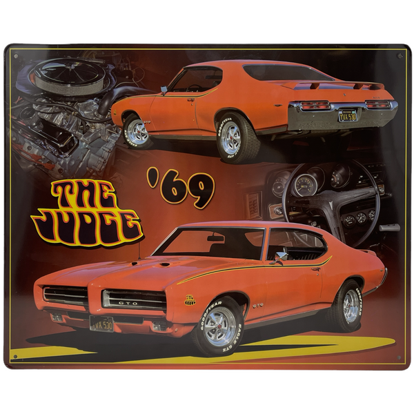 The Judge 1969 Pontiac GTO 15" x 12" Tin Metal Sign Man Cave Bar Game Room Decor