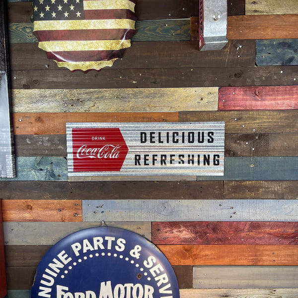 Coca-Cola Corrugated Metal 24" Sign