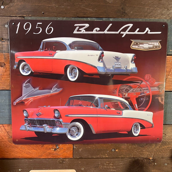 '56 Bel Air 15" x 12" Tin Metal Sign W/ Hemmed Reinforced Edges 1956 Bel Air