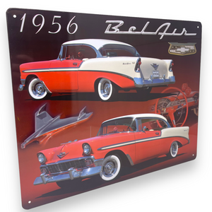 '56 Bel Air 15" x 12" Tin Metal Sign W/ Hemmed Reinforced Edges 1956 Bel Air