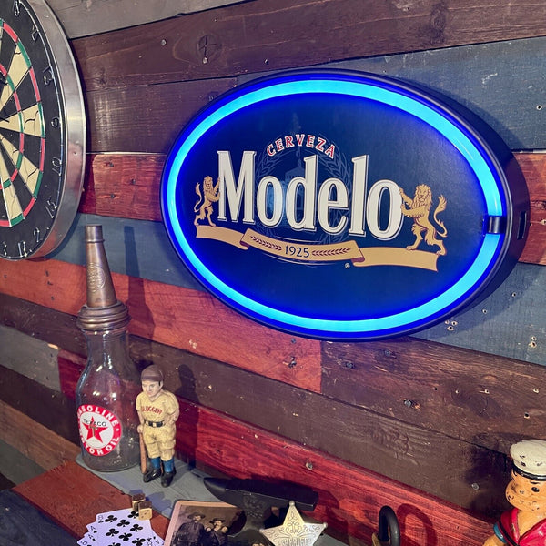 Modelo Cerveza Neon LED Light Rope Sign, Home Bar Game Room Man Cave Wall Decor