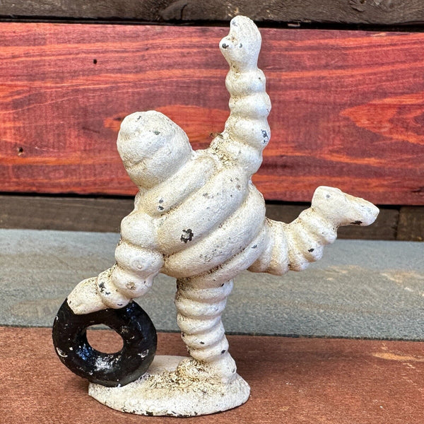 Michelin Mini Rolling Tire Man Cast Iron Paperweight Novelty Home Decor Antiqued