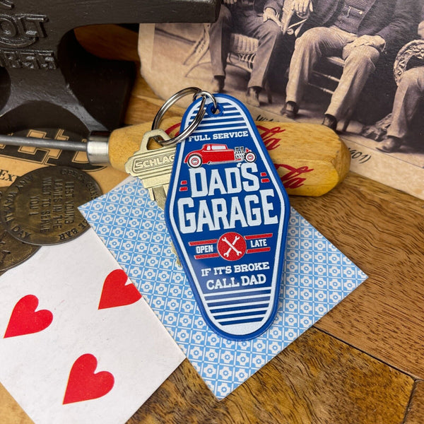 Dad's Garage Keychain Full Service If It's Broken Call Dad Open Late