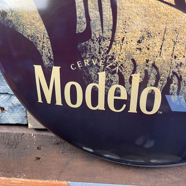 Modelo 1925 Golden Lion Dome and Rounded 16" Metal Sign