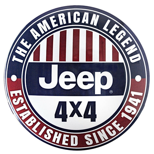 Jeep 4x4 Dome Sign, 15" Round Metal Sign, Game Room Decor, Man Cave, Bar, Garage