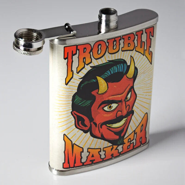 Trouble Maker Devil Stainless Steel 8 OZ Flask