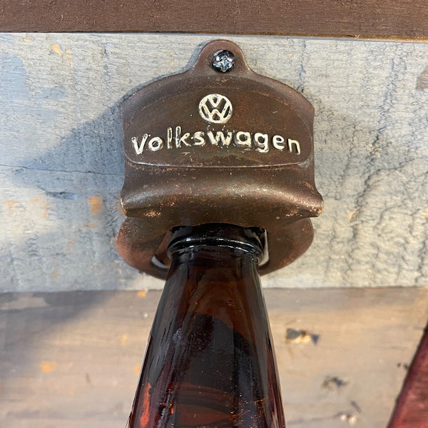 VW Vintage Wall Mounted Beer Bottle Opener With Antique Distressed Finish