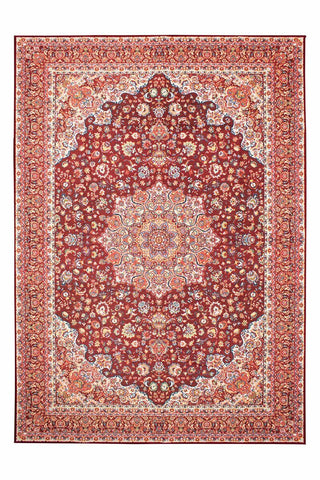 My Magic Carpet Kenya Ruby 5’x7’ Washable Area Rug, Red Colorful Hues