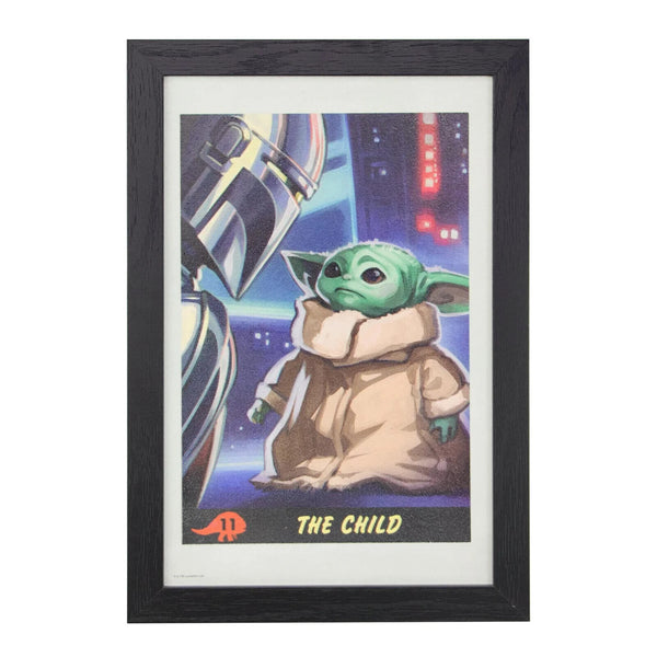 Grogu The Mandalorian The Child Star Wars Framed Wall Art Print Brand New