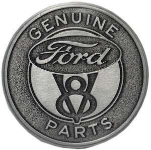 Ford V8 Genuine Parts Round Embossed Metal Drawer Pull Knob