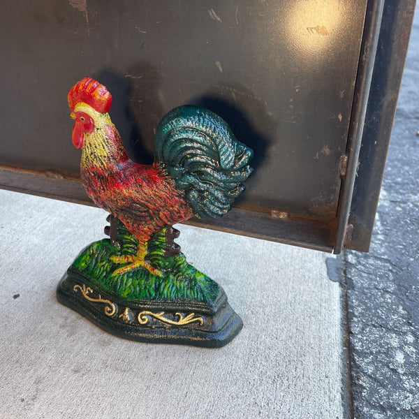 Rooster 7" Door Stop Cast Iron With Antique Finish