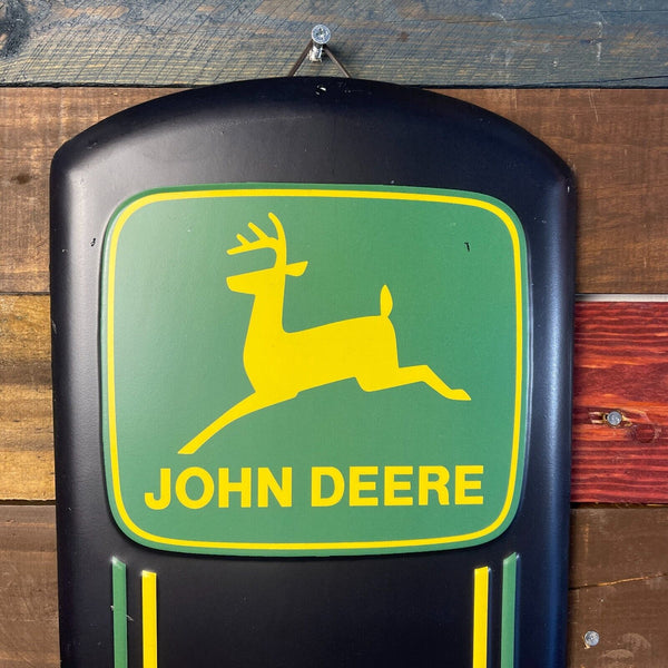 John Deere Quality Farm Equipment Embossed Metal 27" Wall Thermometer