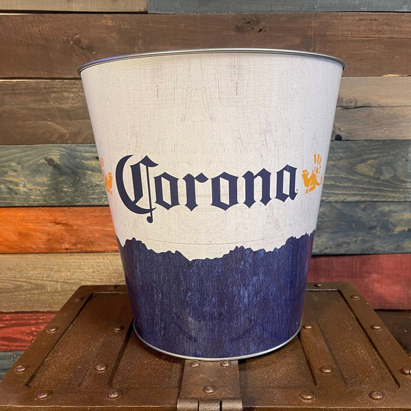 Corona Tapered Metal Trash Bin Can Wastebasket Man Cave Decor