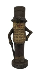 Planters Mr. Peanut Cast Iron Bank With Painted Rusted Antique Finish 