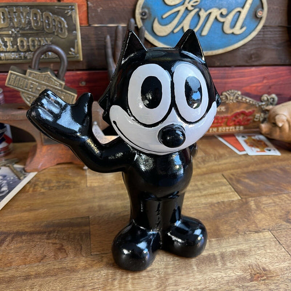 Felix The Cat Cast Iron Bank With Painted Finish, Decor Bookend