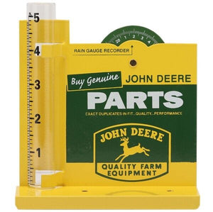 John Deere Parts Quality Farm Equipment Metal Rain Gauge