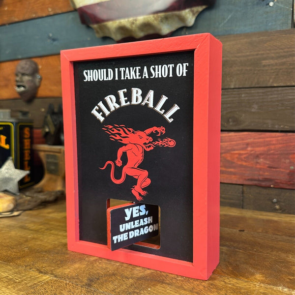 Fireball Whisky Spinner Wall Sign Game Unleash The Dragon Take A Shot