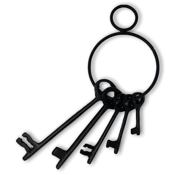 Jailhouse Keys, Old Western Vintage Jail Style, Metal With Painted Black Finish