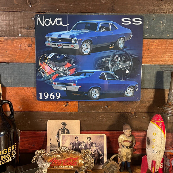 '69 Nova SS 15" x 12" Tin Metal Sign W/ Hemmed Reinforced Edges Man Cave Decor