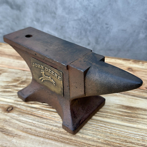 John Deere Cast Iron Anvil With Antique Vintage Finish and Stamped Maker's Mark