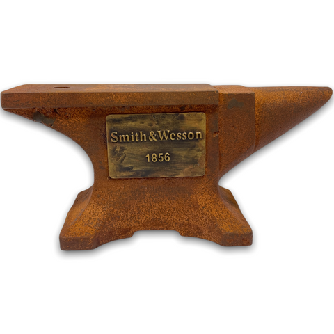 Smith & Wesson 1856 Cast Iron Anvil With Antique Vintage Finish, Man Cave Decor