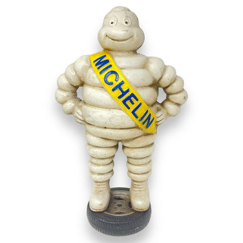 Michelin Tire Man Giant 16" Heavy Cast Iron Statue With Painted Antique Finish