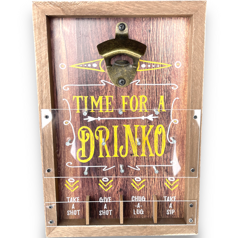 Plinko Time For A Drinko Wall Mounted Bottle Opener and Drinking Game