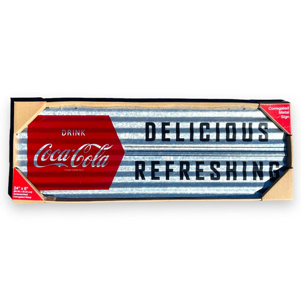 Coca-Cola Corrugated Metal 24" Sign