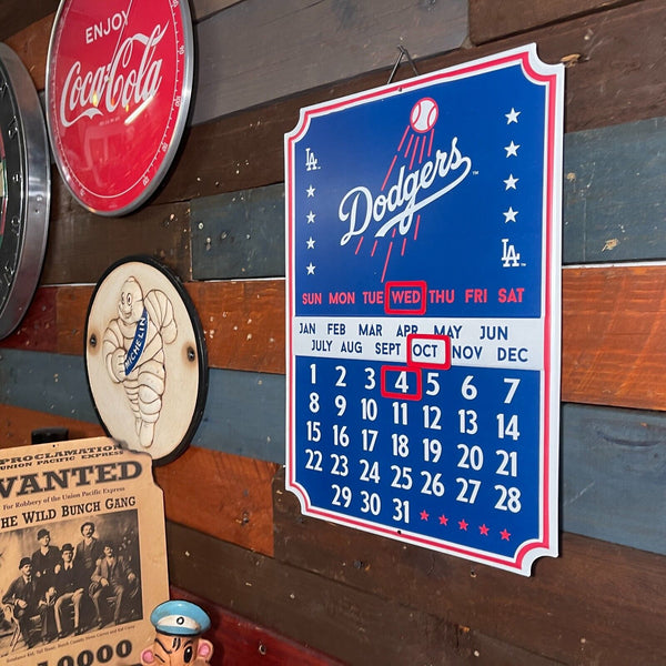 Los Angeles Dodgers Calendar Metal Sign With Magnets