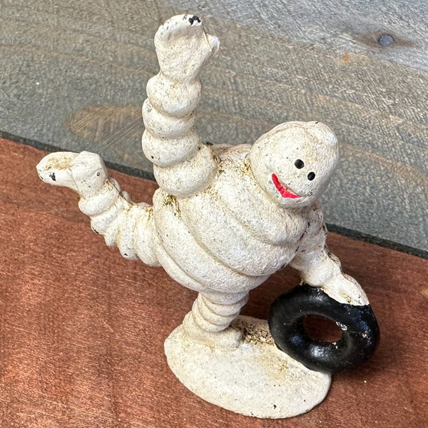 Michelin Mini Rolling Tire Man Cast Iron Paperweight Novelty Home Decor Antiqued