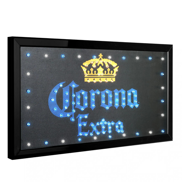 Corona Extra Framed & Flashing Hanging LED Sign, Bar Man Cave Game Room Decor