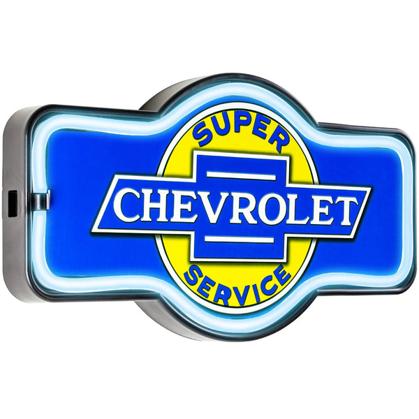 Chevrolet LED Neon Rope Light Sign, 17" Marquee Shape, Bar Garage Man Cave Decor