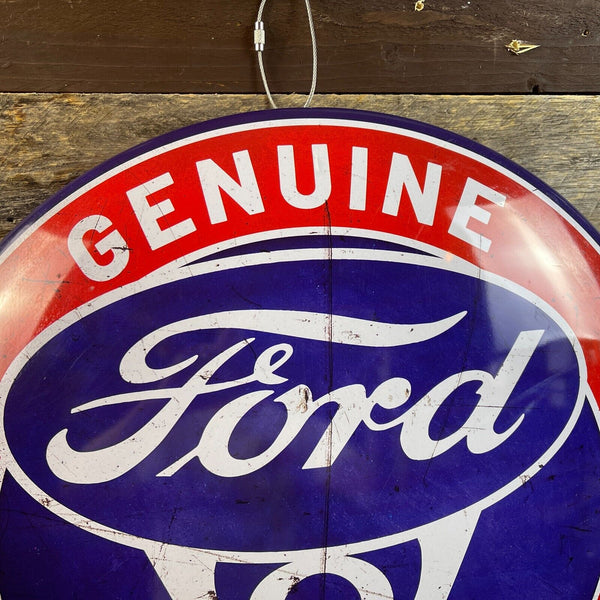 Ford V8 Genuine Parts Dome and Rounded 16" Metal Sign