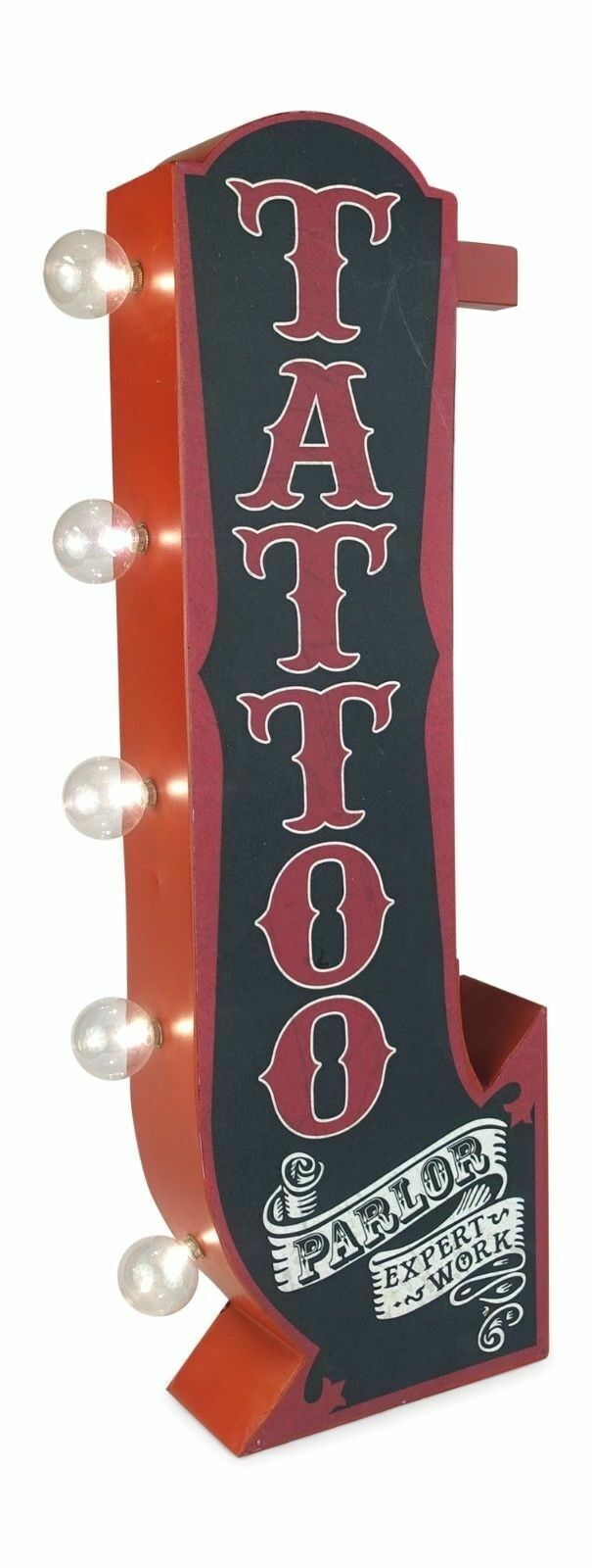 TATTOO Parlor Arrow Double Sided Metal Sign W/ LED Lights Man Cave Beer Bar Shop