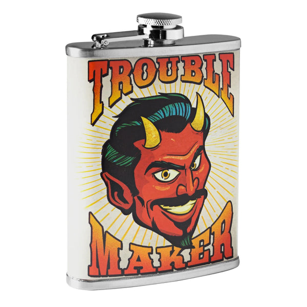 Trouble Maker Devil Stainless Steel 8 OZ Flask