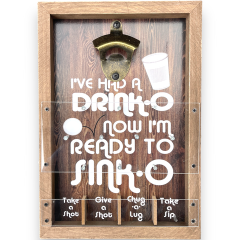 Drinko Plinko Ready To Sinko Wall Mounted Bottle Opener & Drinking Game