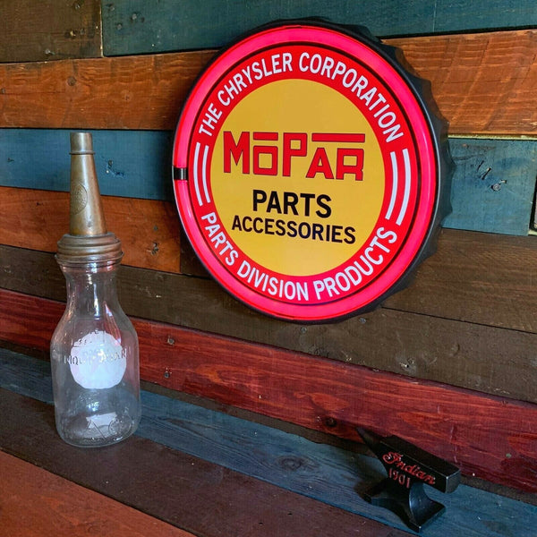 MoPar Parts Accessories LED Neon Light Rope Sign, Bottle Cap Shaped Bar Man Cave