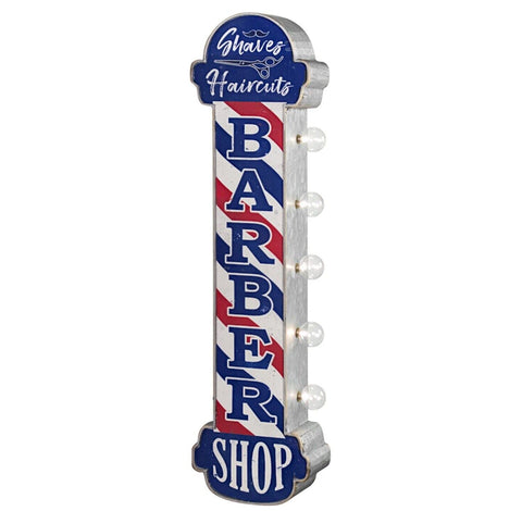 Barber Shop Marquee LED Sign, Vintage Style, Double Sided 30", Battery Operated