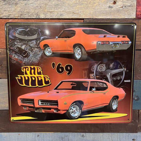 The Judge 1969 Pontiac GTO 15" x 12" Tin Metal Sign Man Cave Bar Game Room Decor