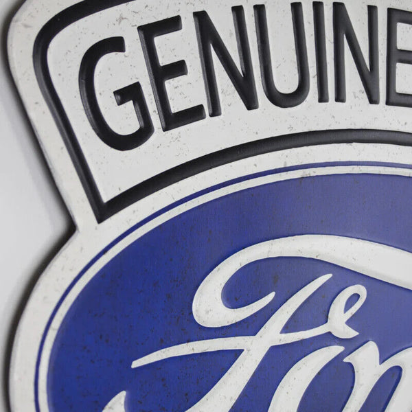 Ford V8 Genuine Parts Embossed & Shaped Metal Sign