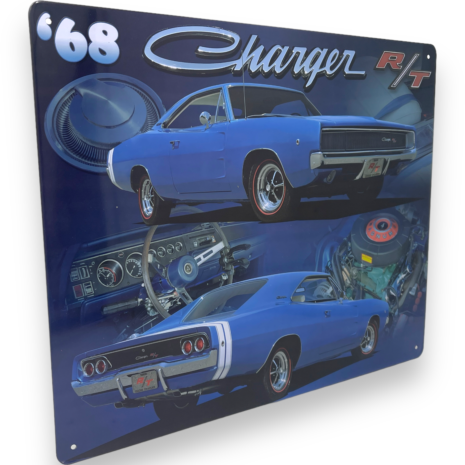 '68 Charger R/T 15" x 12" Tin Metal Sign W/ Hemmed Reinforced Edges