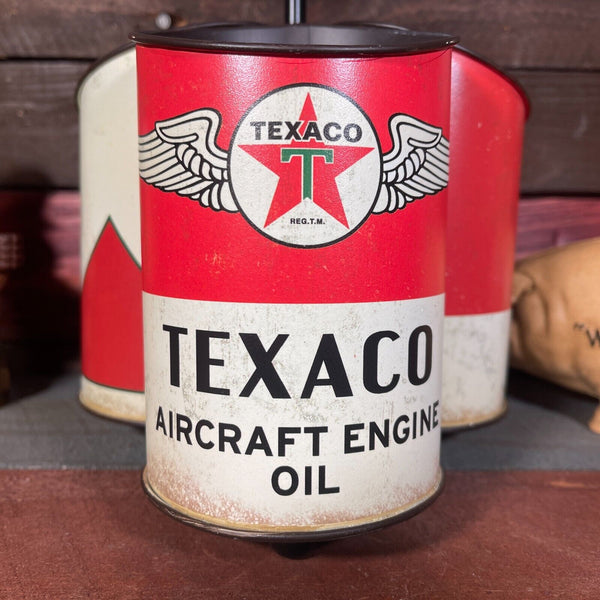 Texaco Oil Can Metal Caddy With Retro Vintage Inspired Design