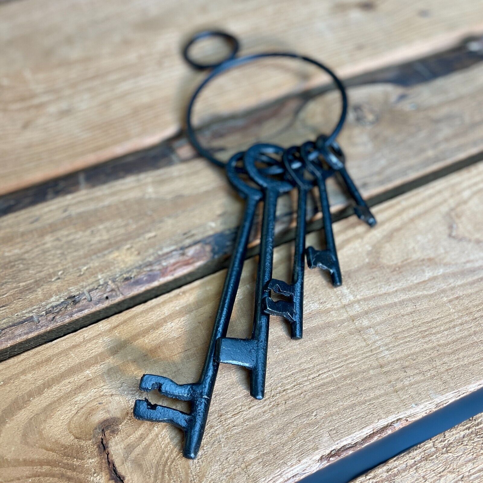 Jailhouse Keys, Old Western Vintage Jail Style, Metal With Painted Black Finish