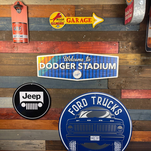 Welcome To Dodger Stadium Traditional Wood Wall Sign Los Angeles Dodgers