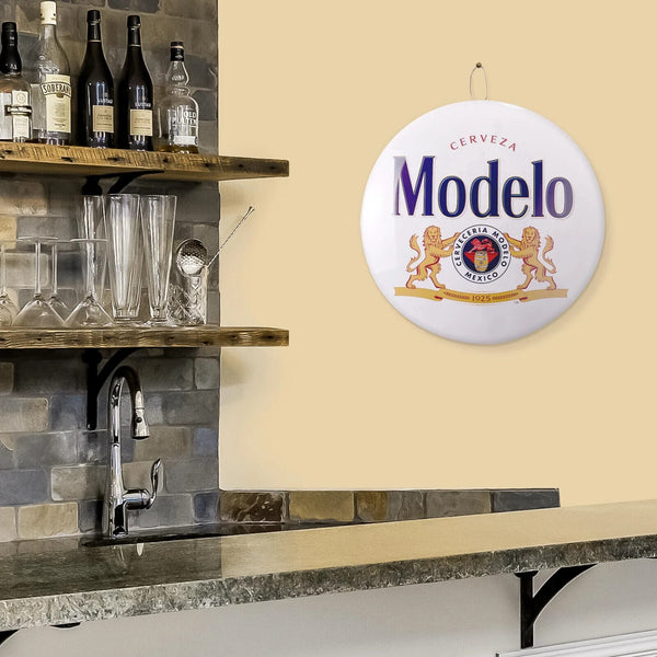 Modelo Cerveza 1925 Dome and Rounded 16" Metal Sign