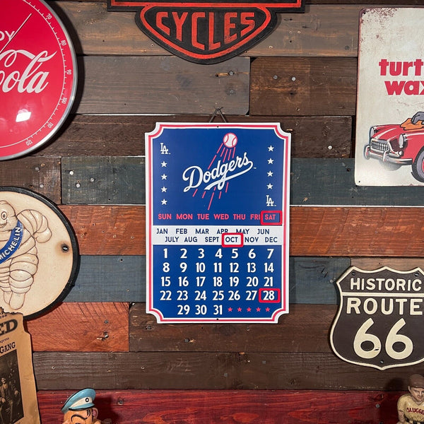 Los Angeles Dodgers Calendar Metal Sign With Magnets