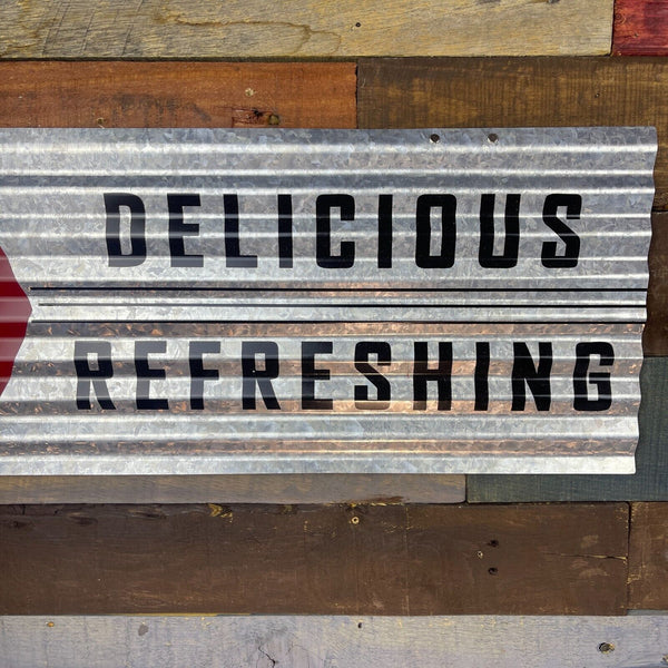 Coca-Cola Corrugated Metal 24" Sign