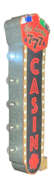 Casino Vintage Style Sign, LED Marquee Flashing Bulbs, Vegas, Game Room Sign